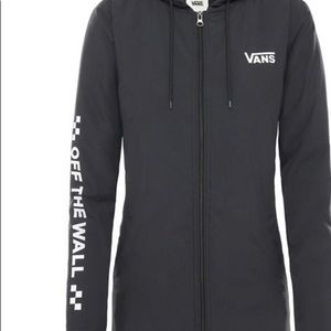 vans alliance black elongated windbreaker jacket